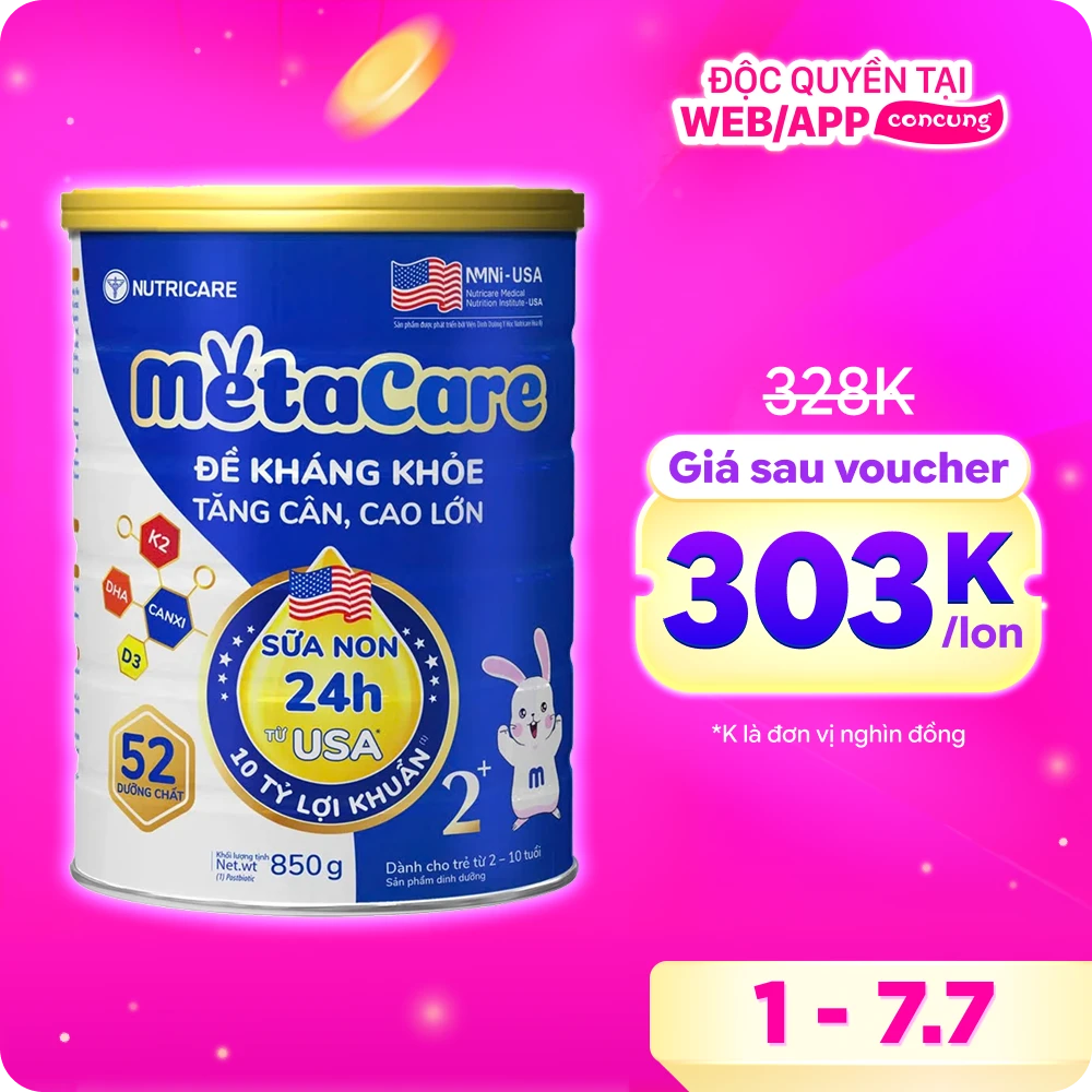 Sữa Metacare Eco 2+ 850g (2-10 tuổi)