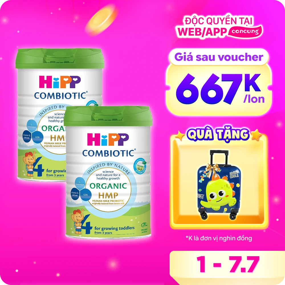 Combo 2 Sữa HiPP Organic Combiotic số 4 800g (từ 3 tuổi)