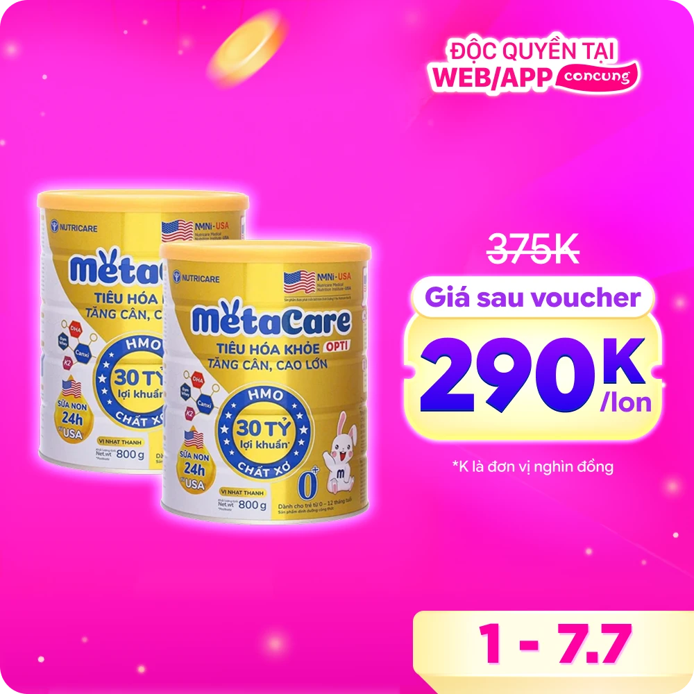 Combo 2 SPDD Metacare Opti 2+ 850g (Vàng)