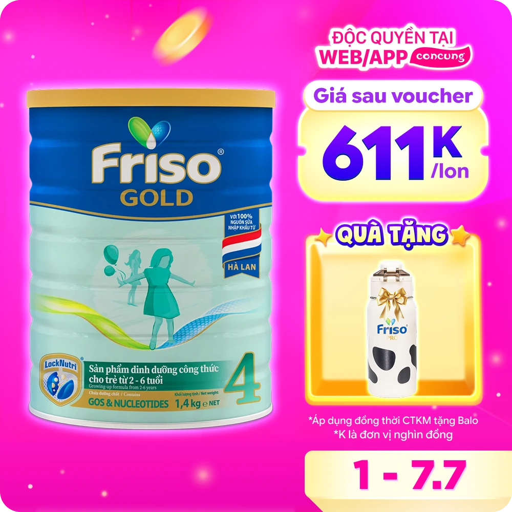 Sữa Friso Gold số 4 1400g (2-6 tuổi)