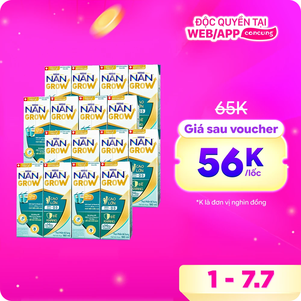 Thực phẩm bổ sung Nestlé NANGROW 6 (4x180ml)