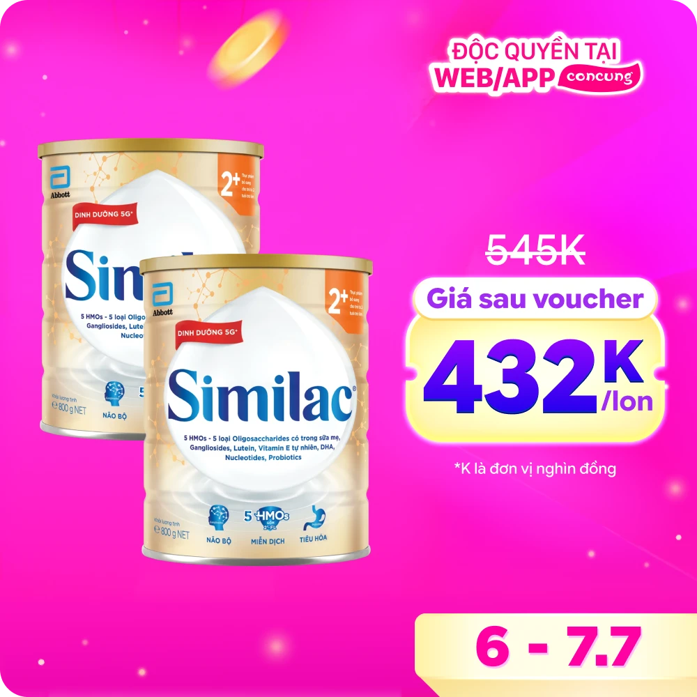 Combo 2 Sữa Similac 5G số 4 900g (2-6 tuổi)