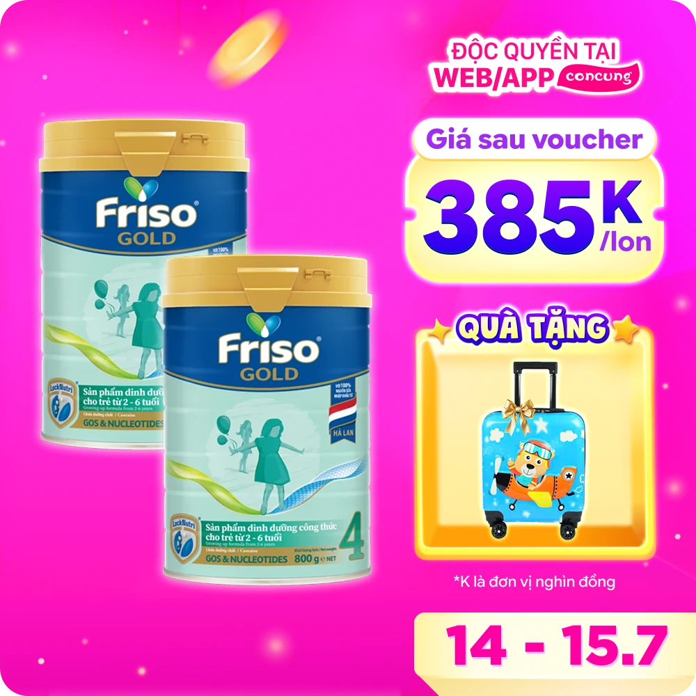 Friso Gold 4, 2 - 6 tuổi, 800g (Giao bao bì ngẫu nhiên)