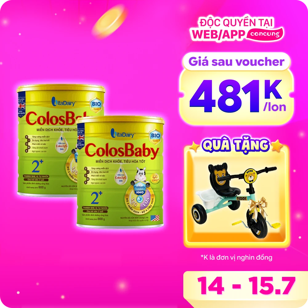 Sữa Colosbaby Bio Gold 2+ 800g (từ 2 tuổi)