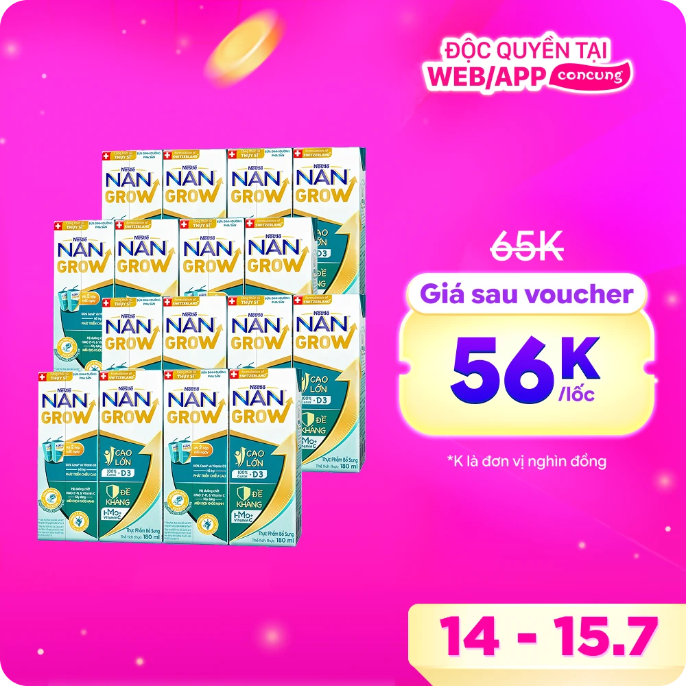 Thực phẩm bổ sung Nestlé NANGROW 6 (4x180ml)