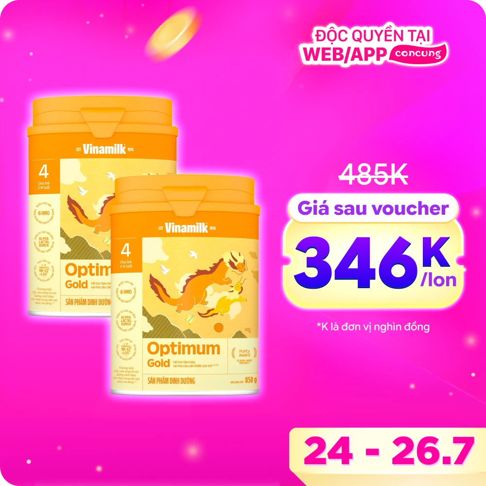 Sữa Vinamilk Optimum Gold 4 850g (2-6 tuổi)