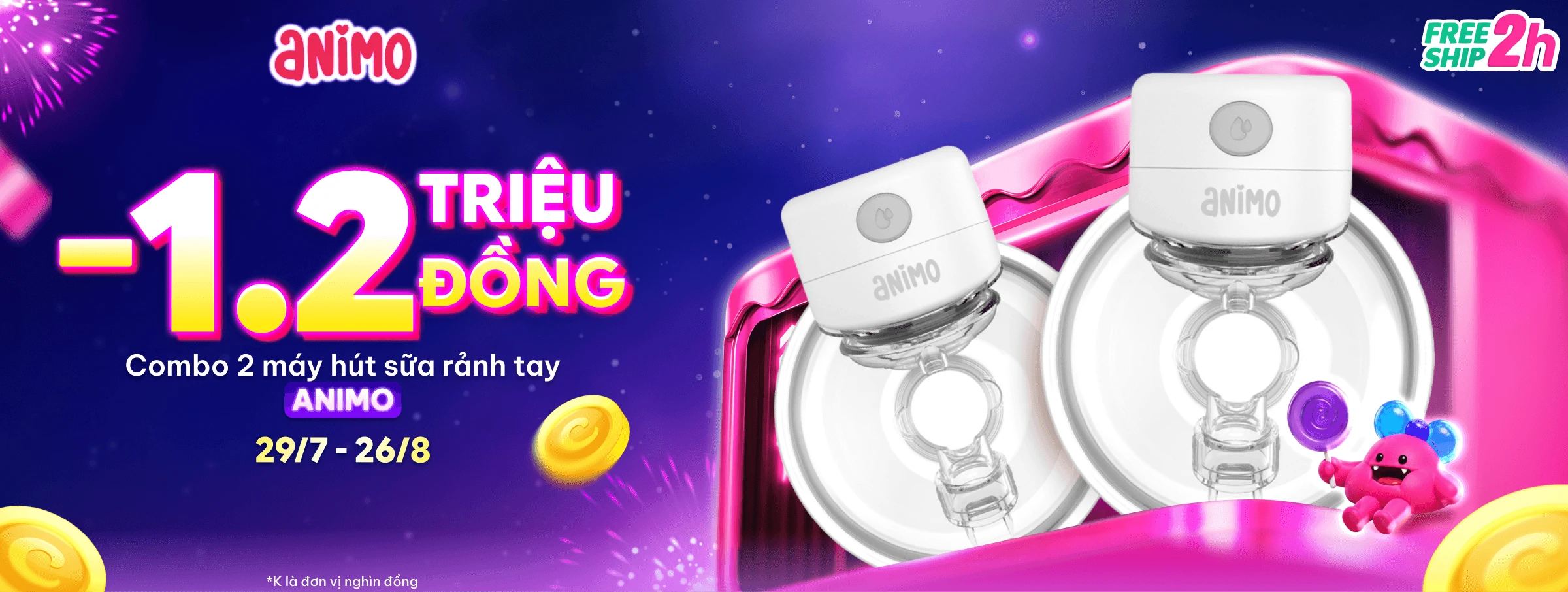 Banner Giảm 1.2 triệu máy rảnh tay Animo