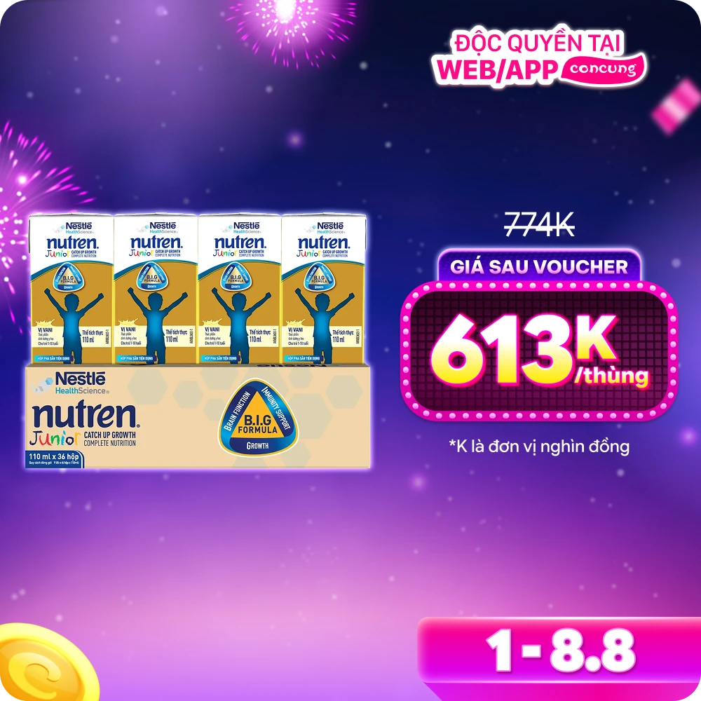 Thực phẩm dinh dưỡng y học Nutren Junior 110ml (1 -10 tuổi) (Lốc 4 hộp)