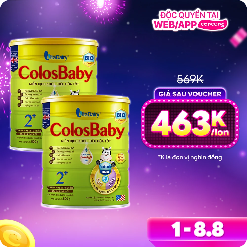 Combo 2 Sữa Colosbaby Bio Gold 2+ 800g (từ 2 tuổi)