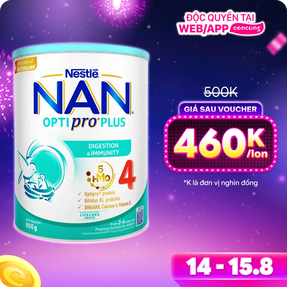 Sữa Nestle Nan Optipro Plus 4 800g (2-6 tuổi) (Giao bao bì ngẫu nhiên)