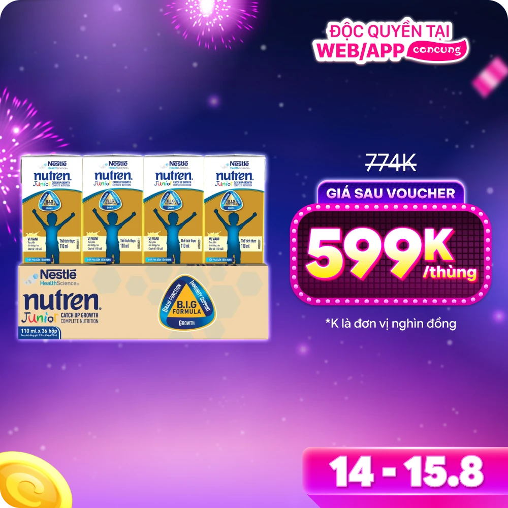 Thực phẩm dinh dưỡng y học Nutren Junior 110ml (1 -10 tuổi) (Lốc 4 hộp)