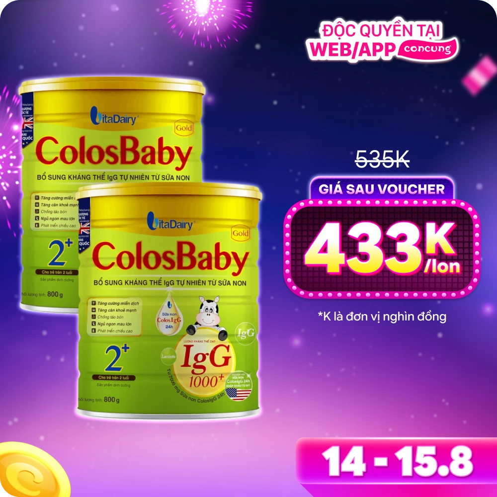 Combo 2 Sữa COLOSBABY GOLD 2 800G