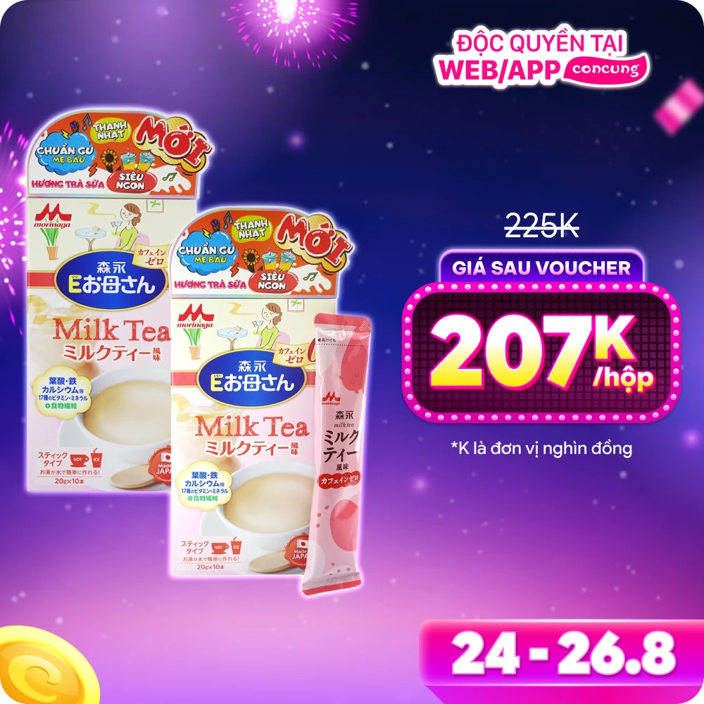 Combo 2 Sữa bầu Morinaga E-Okasan hương trà sữa 200g (10 thanh)