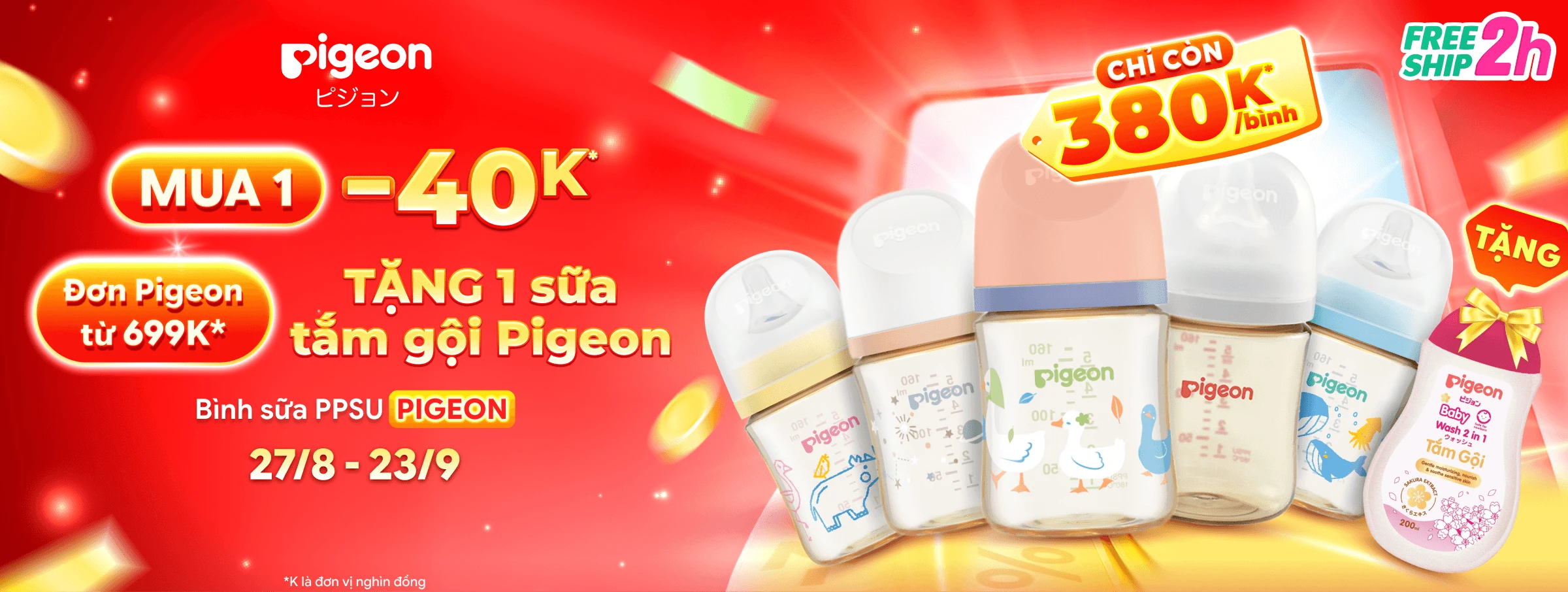 Banner Bình sữa Pigeon