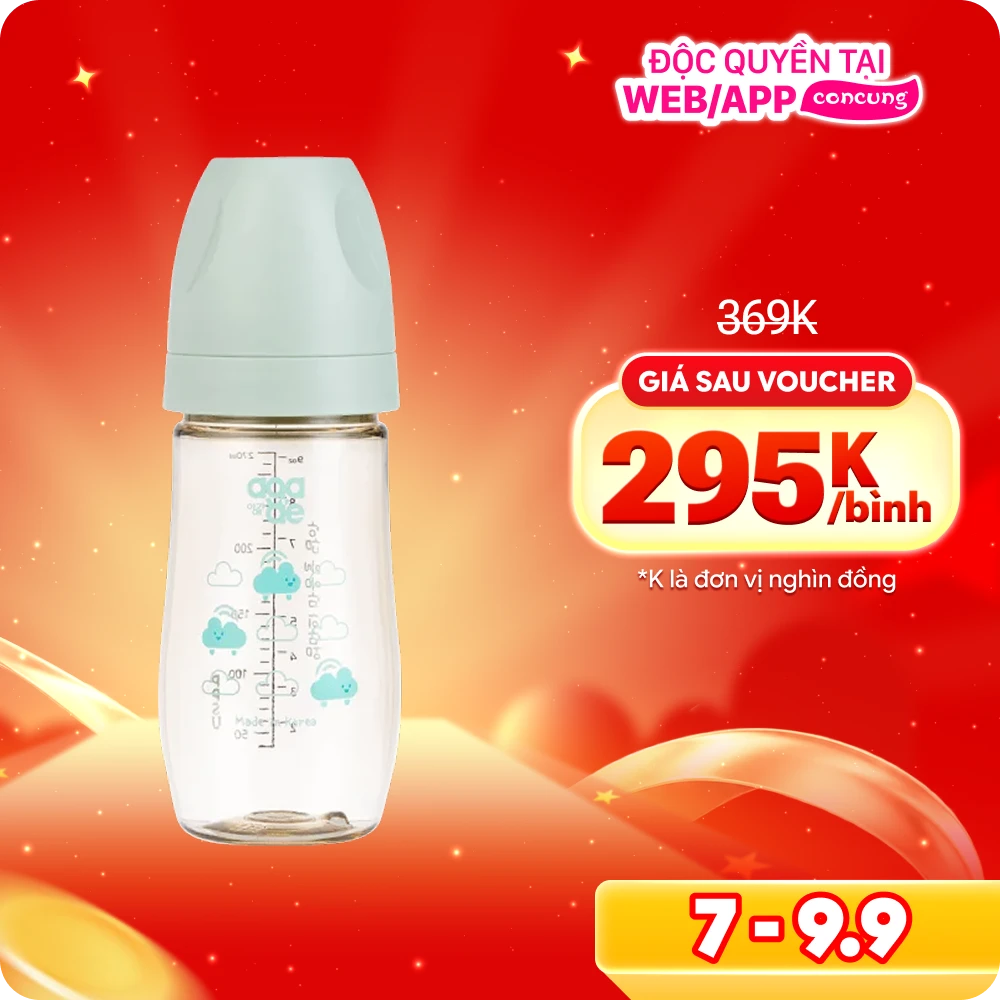 Bình sữa PPSU Aga-ae cao cấp 270ml (mây xanh)