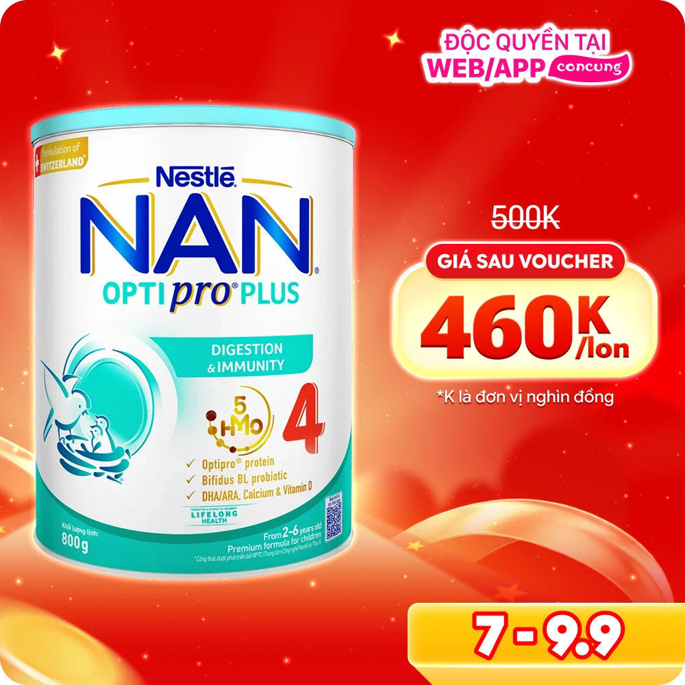 Sữa Nestle Nan Optipro Plus 4 800g (2-6 tuổi) (Giao bao bì ngẫu nhiên)