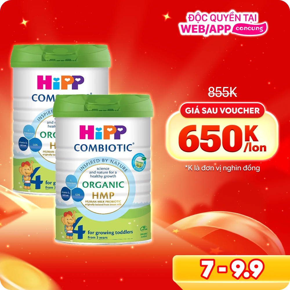 Combo 2 Sữa HiPP Organic Combiotic số 4 800g (từ 3 tuổi)