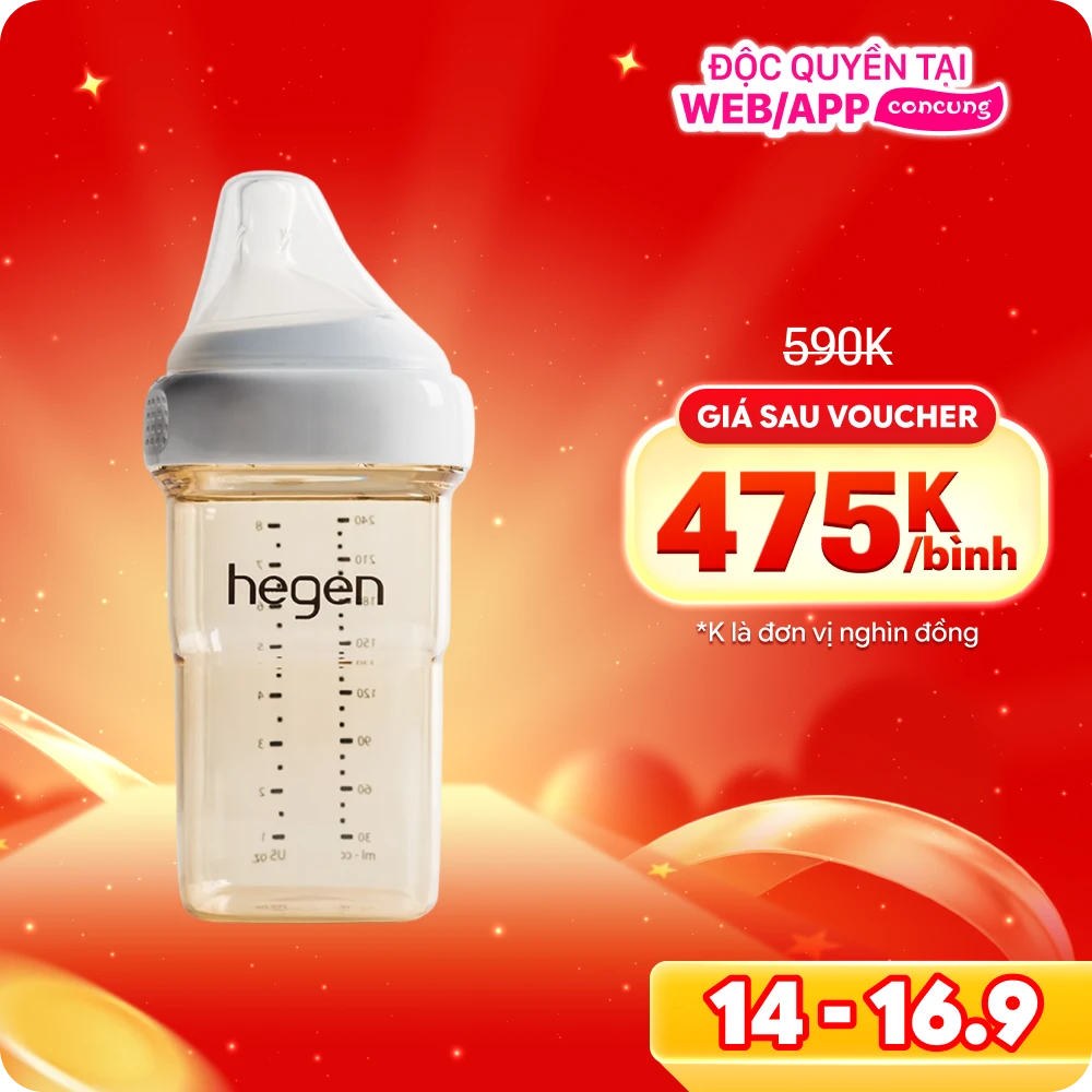 Bình sữa Hegen PPSU 240ml (3-6M)