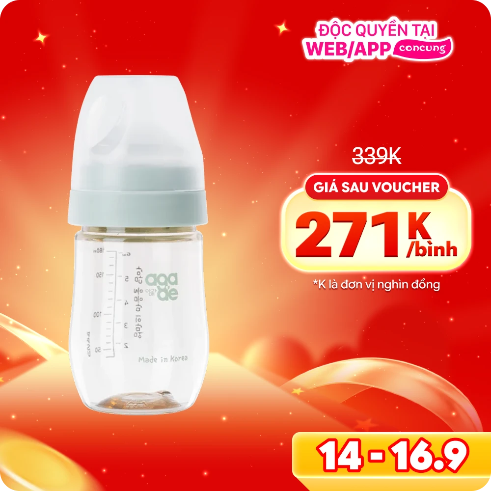 Bình sữa PPSU Aga-ae 180ml (Xanh)