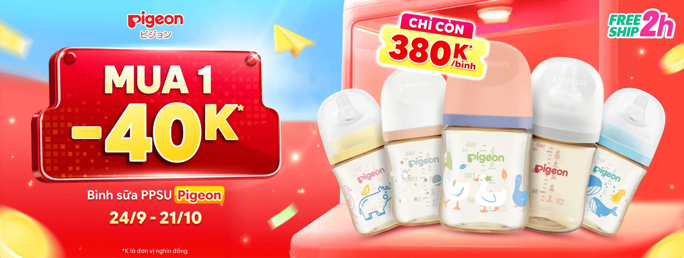 Banner Bình sữa Pigeon