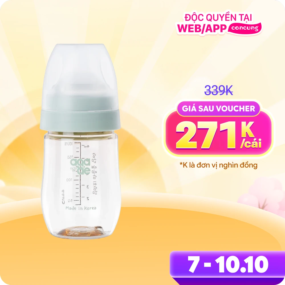 Bình sữa PPSU Aga-ae 180ml (Xanh)
