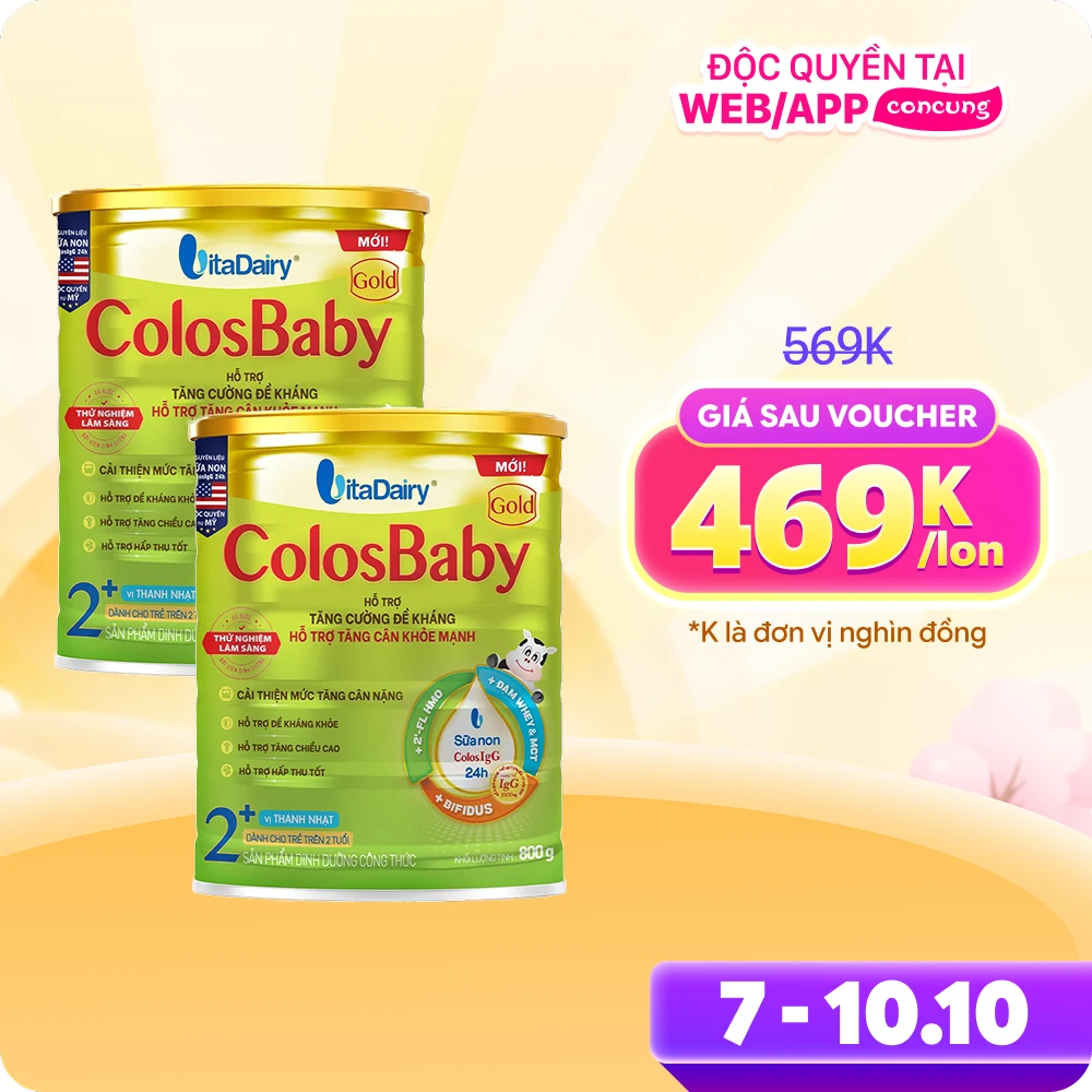 Combo 2 Sữa ColosBaby Gold 2+ 800g - S (Trên 2 tuổi)