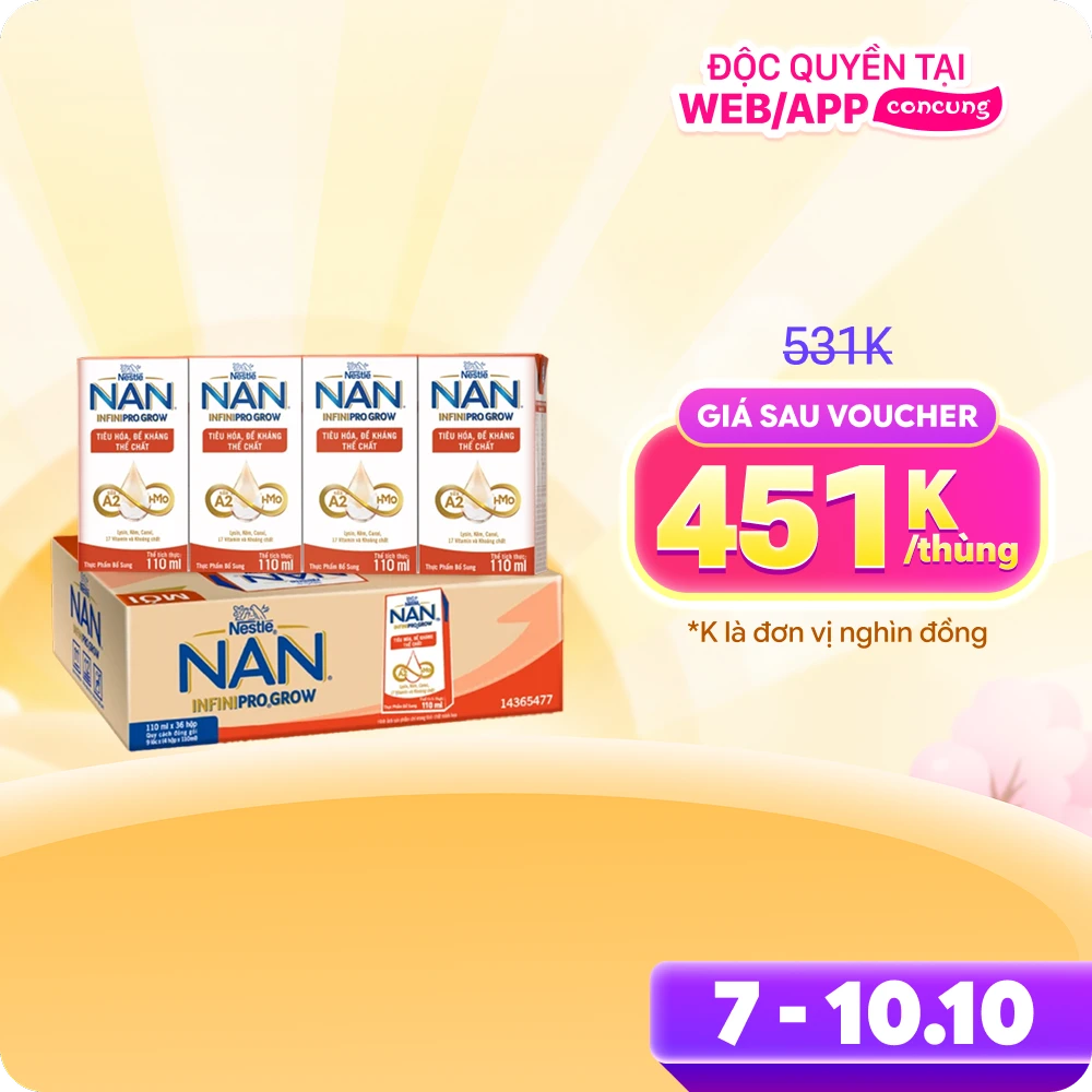 Sữa pha sẵn Nestlé NAN INFINIPRO GROW (4x110ml)