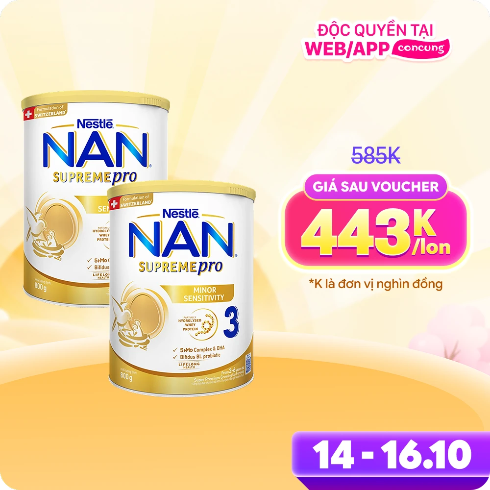 Combo 2 Sữa NAN SUPREME PRO số 3 800g (2-6 tuổi)