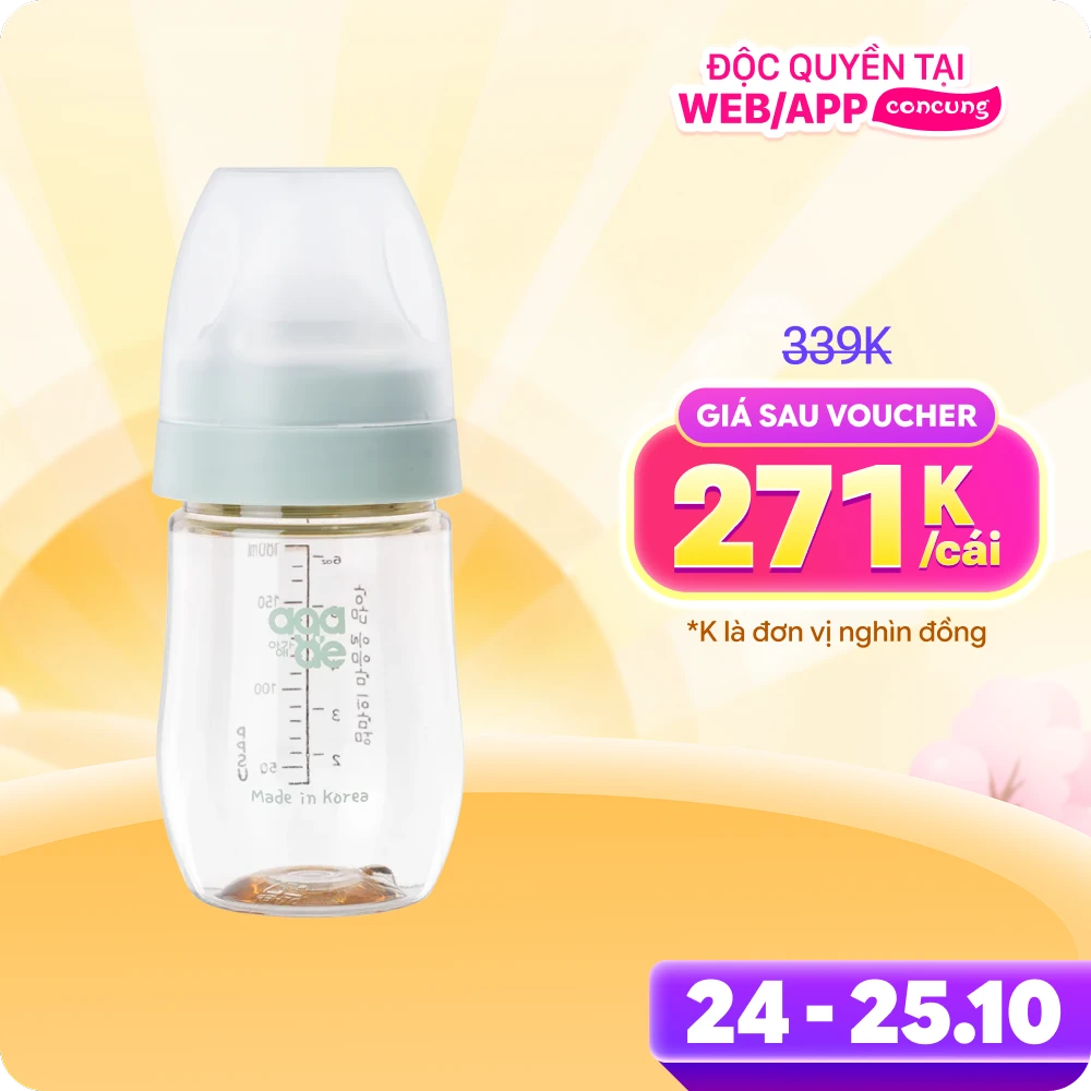 Bình sữa PPSU Aga-ae 180ml (Xanh)
