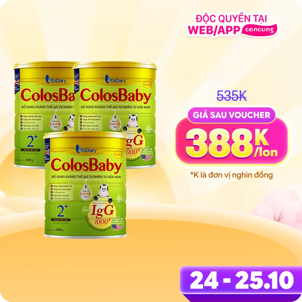 Combo 3 Sữa ColosBaby Gold 2+ 800g (Trên 2 tuổi)