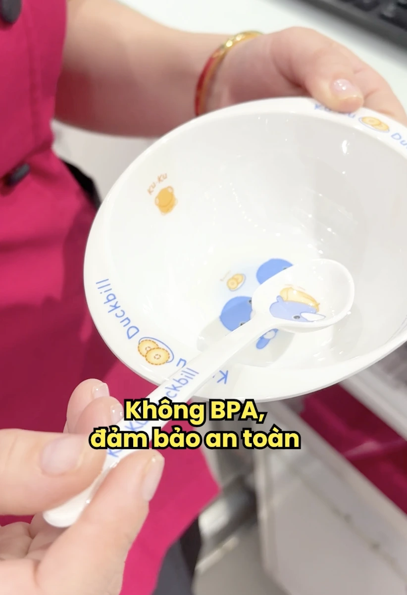 Dụng cụ ăn uống cho bé Melamine nhà Kuku