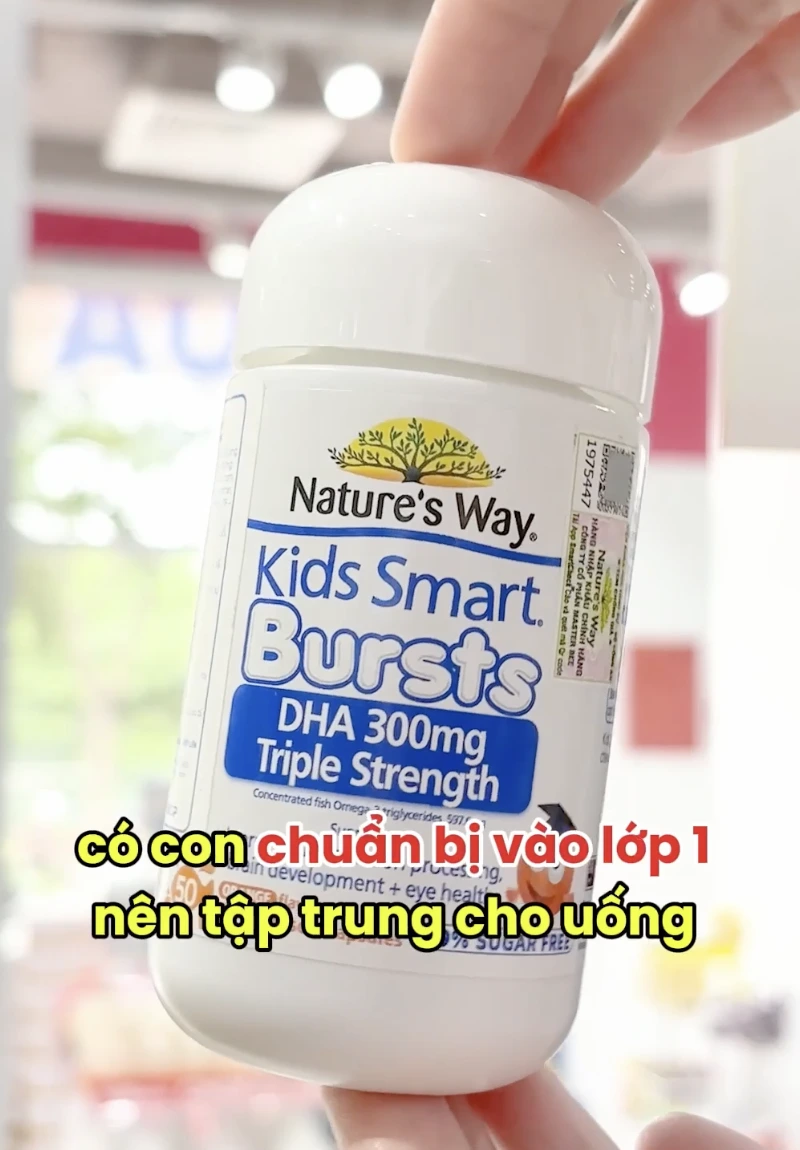 Thực phẩm bảo vệ sức khỏe Nature\'s Way Kids Smart Bursts DHA 300mg Triple Strength