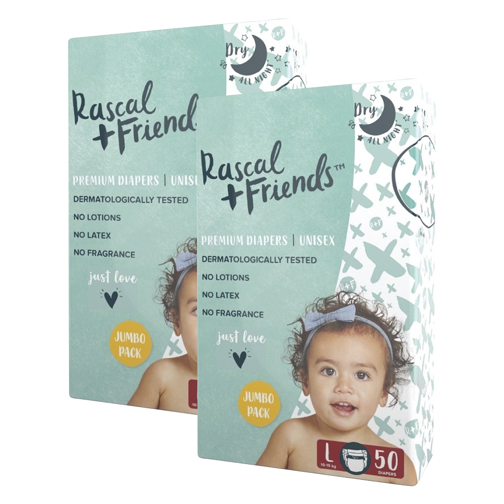 Tã Dán Sơ Sinh Rascal & Friends (L, 10-15Kg, 50 Miếng) Giá Tốt