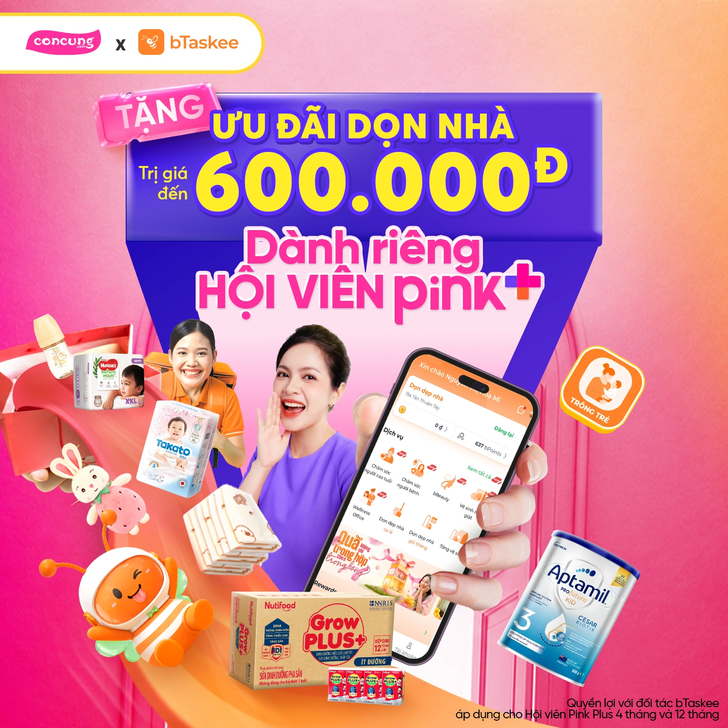 đặc quyền bTaskee từ Con Cưng