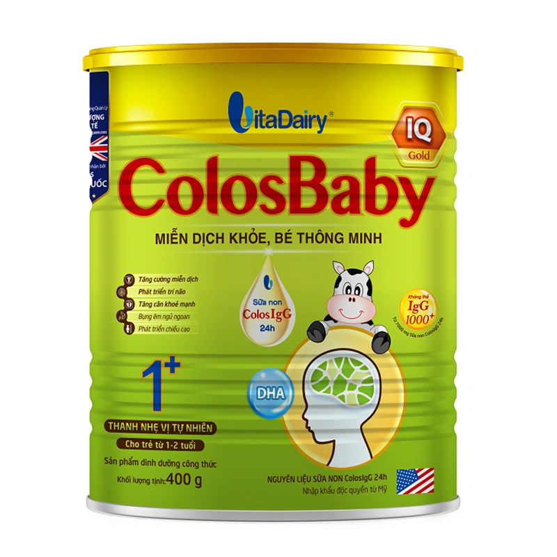 Sữa ColosBaby IQ Gold kết hợp các dưỡng chất giúp bé phát triển trí não