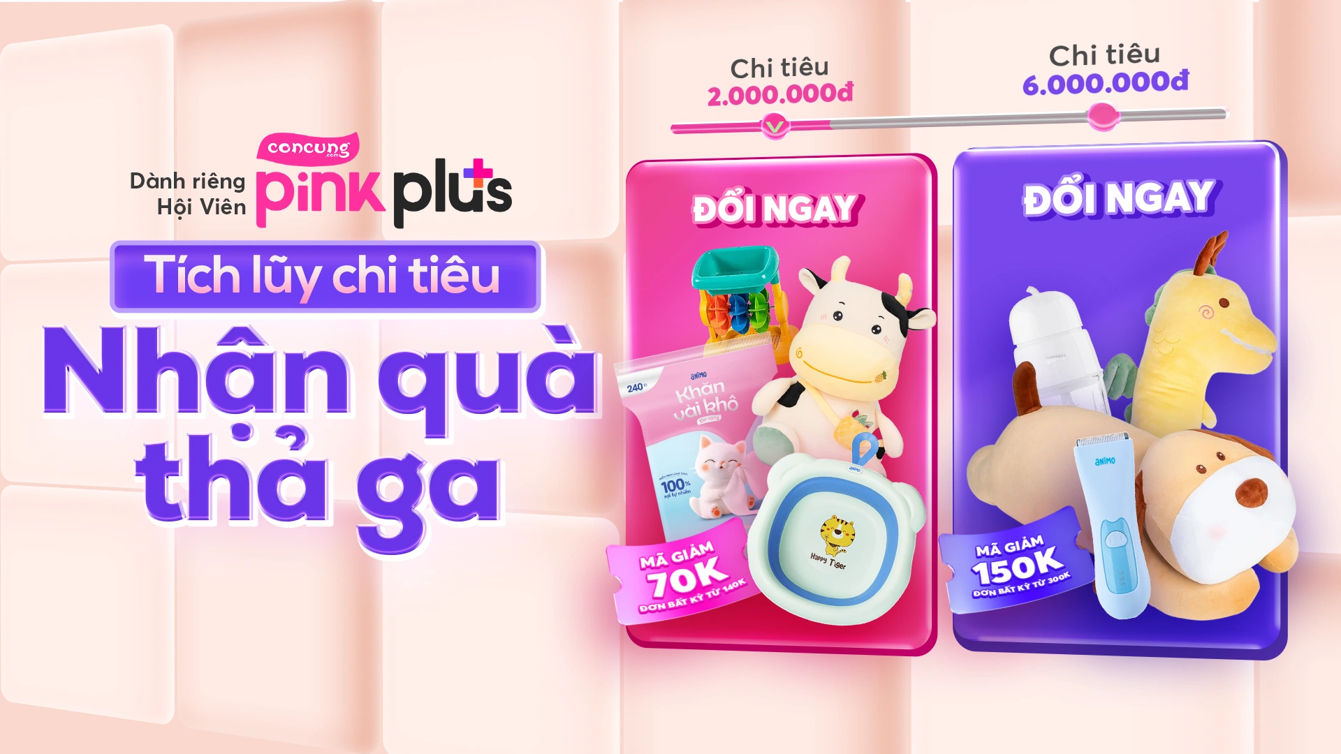g&oacute;i hội vi&ecirc;n con cưng pink plus