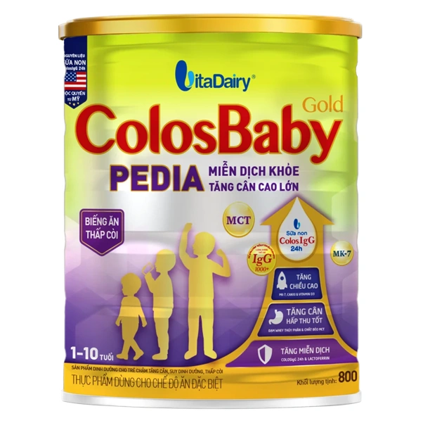 Sữa ColosBaby Gold Pedia c&ugrave;ng chất b&eacute;o MCT bổ sung năng lượng nhanh ch&oacute;ng, cho b&eacute; nền tảng tăng trưởng vững v&agrave;ng khi đi nh&agrave; trẻ.