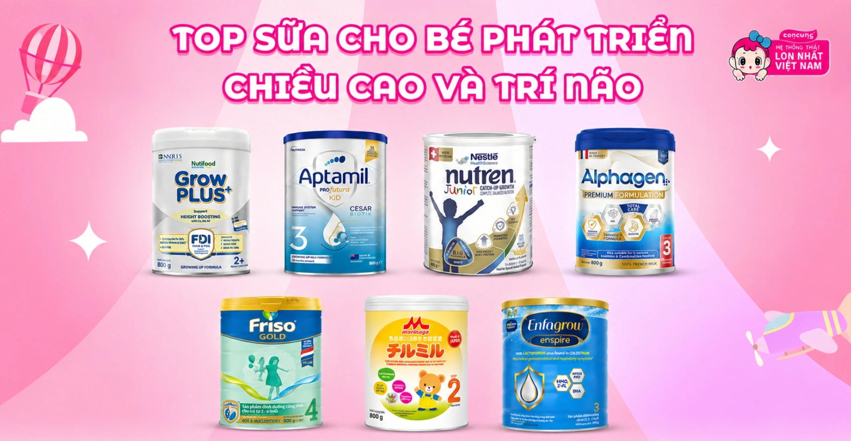 Sữa m&aacute;t gi&uacute;p b&eacute; ph&aacute;t triển chiều cao v&agrave; tr&iacute; n&atilde;o tối ưu, lại &ecirc;m bụng