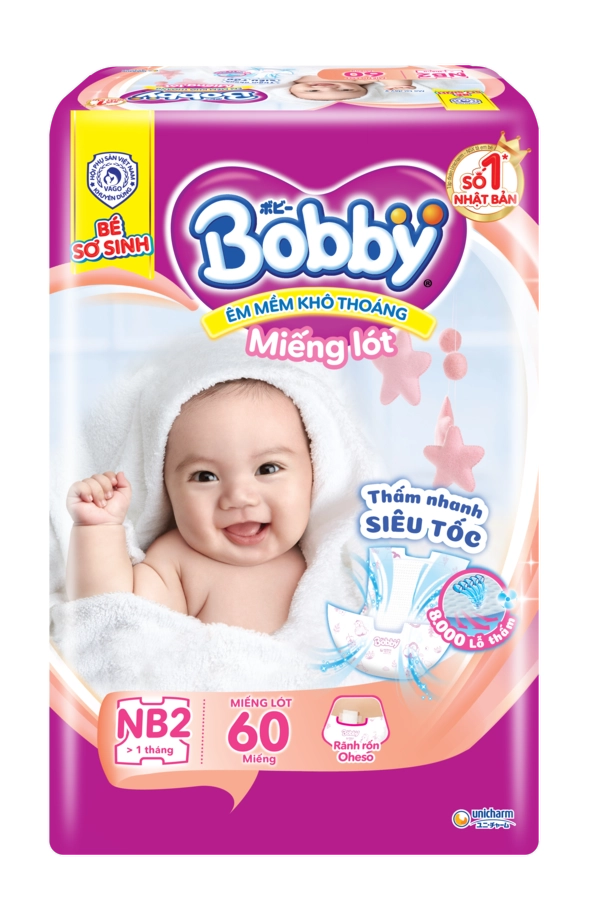 Miếng lót Bobby Fresh an toàn, dịu nhẹ với làn da bé. (Nguồn: Con Cưng)