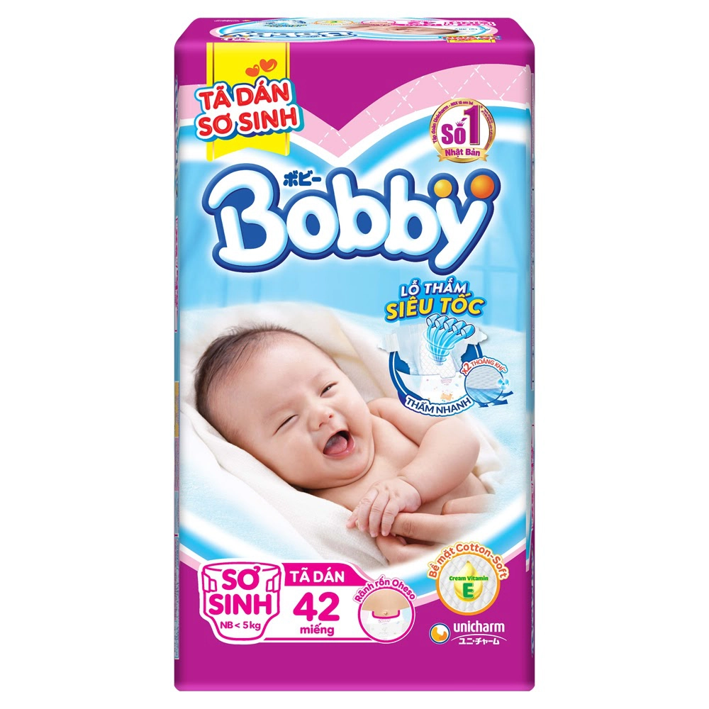   Tã dán Bobby siêu mỏng (sơ sinh, 42 miếng) (Nguồn: Con Cưng)