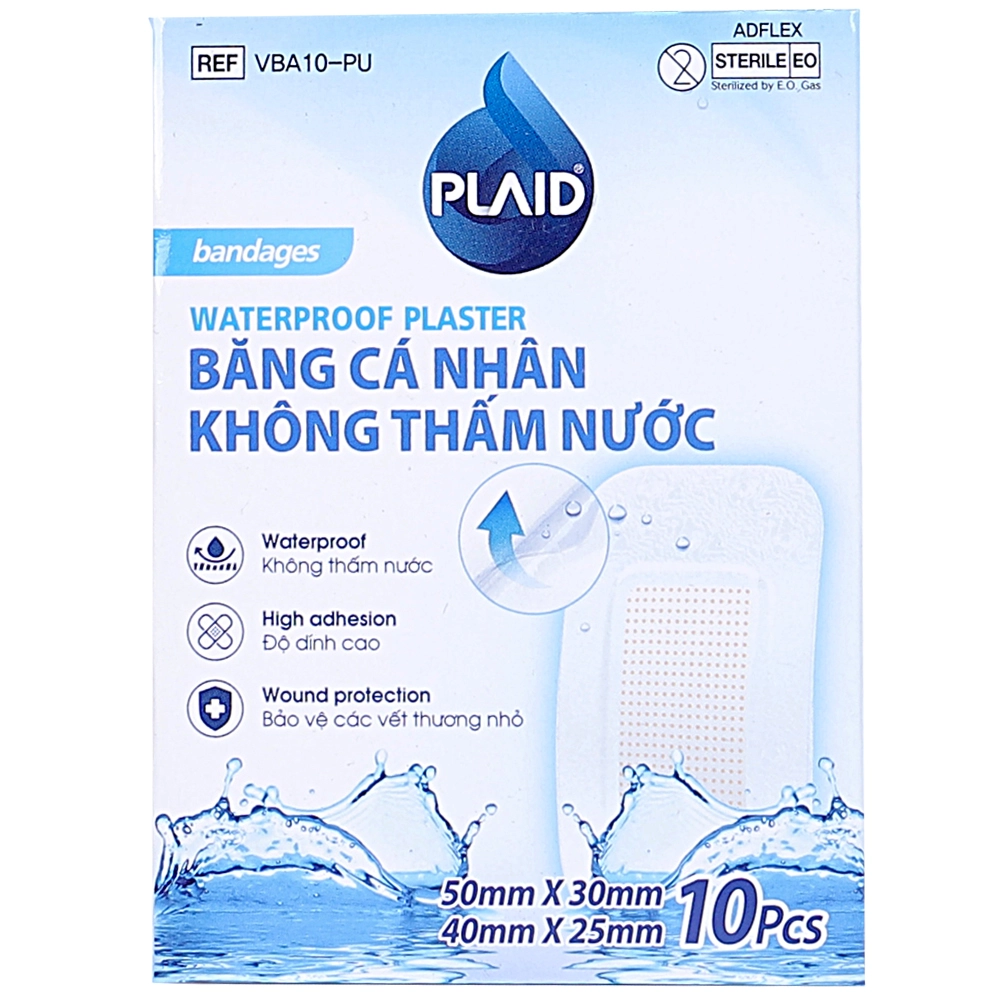    Băng cá nhân loại không thấm nước Waterproof Plaster (hộp 10 miếng)