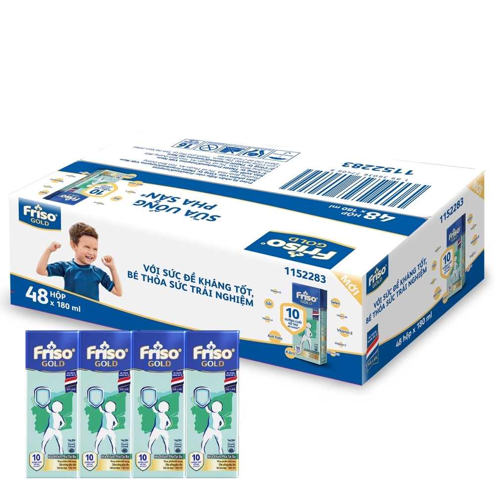 Thùng sữa uống dinh dưỡng Friso Gold dành cho trẻ 2 tuổi trở lên -12 lốc (Nguồn: Con Cưng)