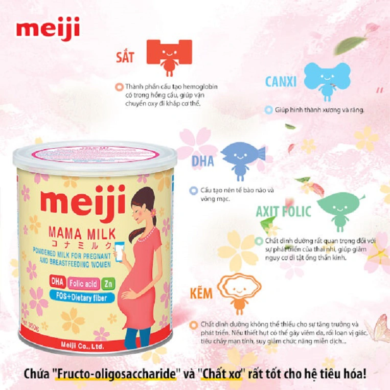 Mẹ nên dùng sữa Meiji khi mang thai 3 tháng đầu