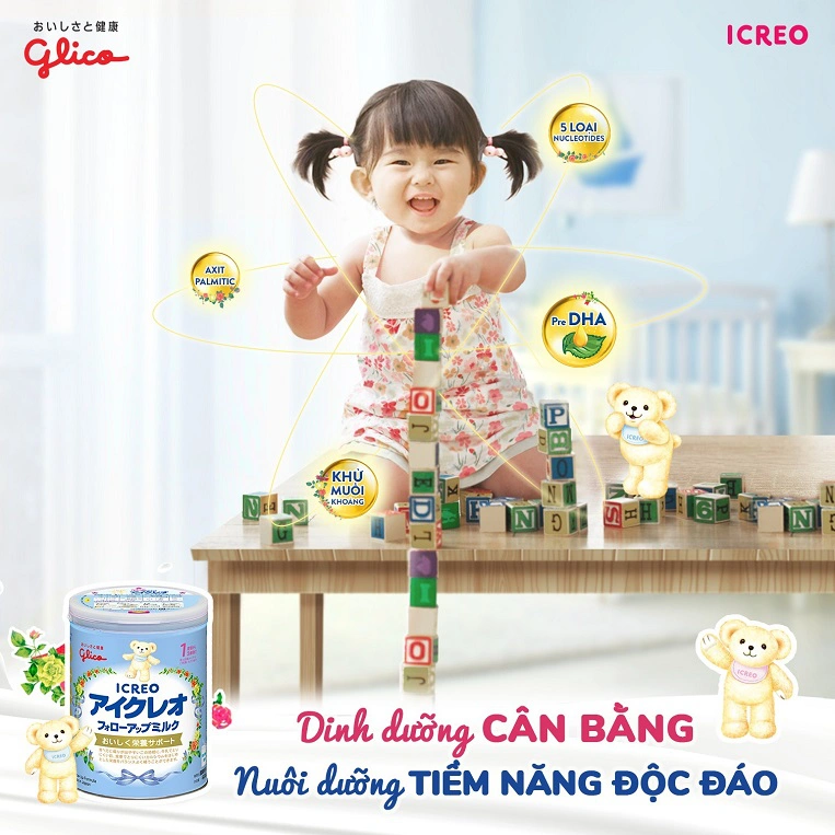 công thức dinh dưỡng cân bằng của sữa glico icreo