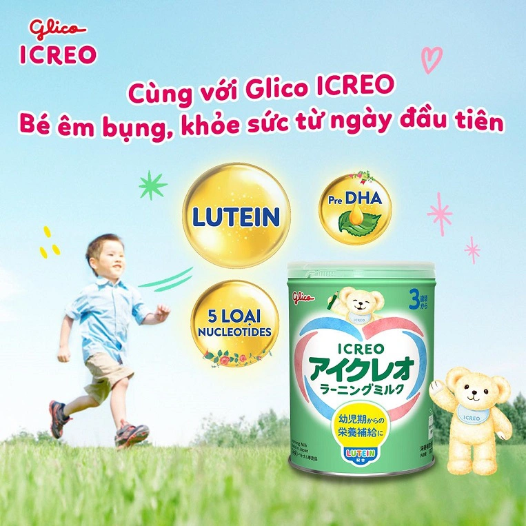 sữa công thức glico icreo giúp bé êm bụng
