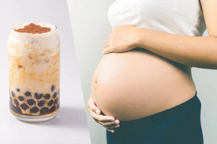 bầu uống trà sữa được không