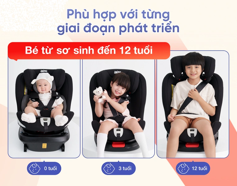 ghế xe hơi cho bé 1 tuổi Animo OneFit