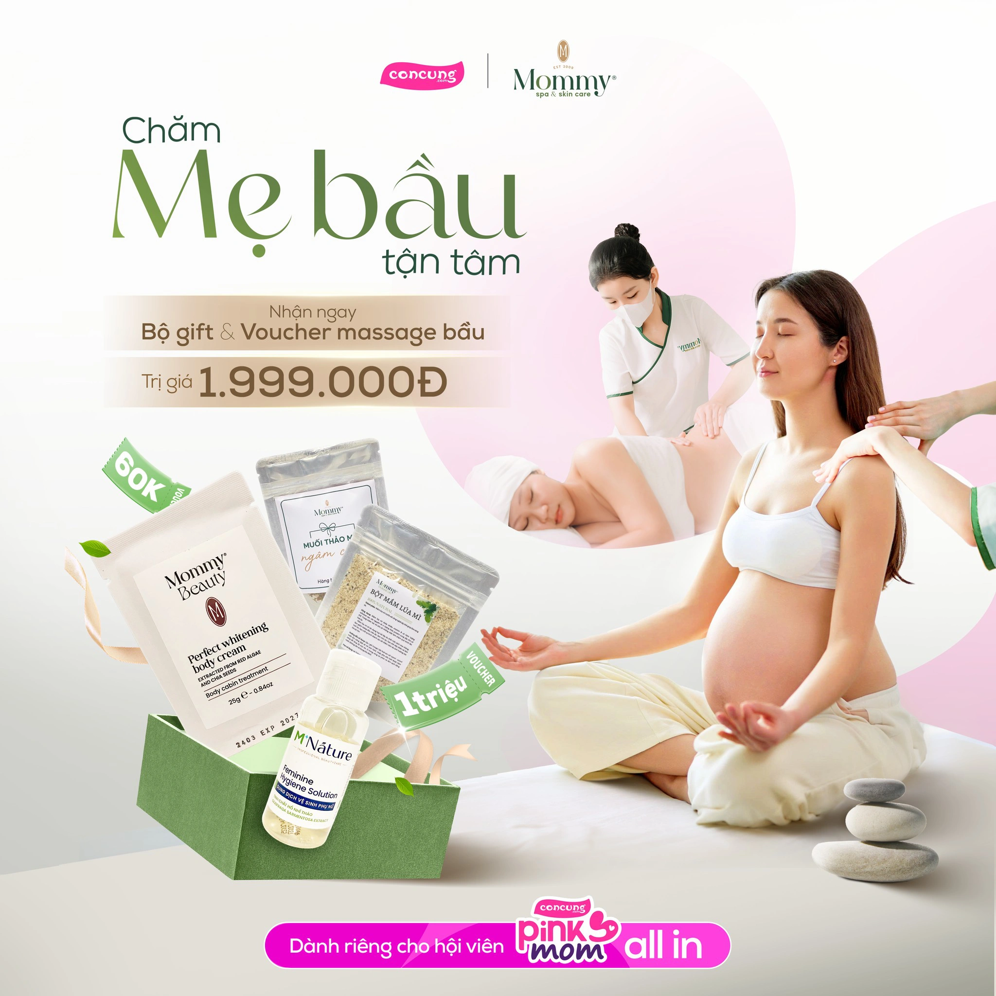 Ưu đãi MOMMY SPA dành cho gói hội viên cho mẹ bầu Pink Mom