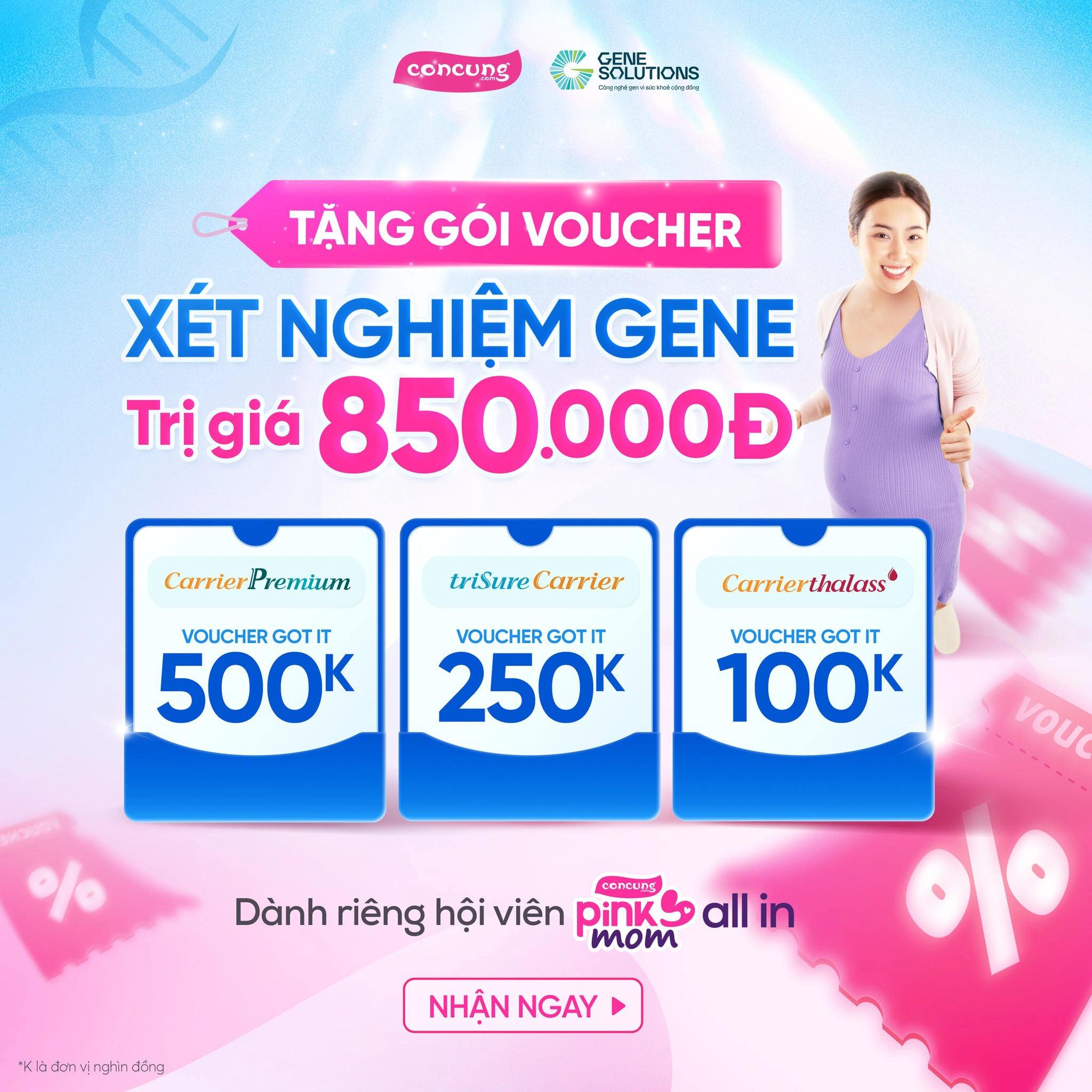 Ưu đãi GENE SOLUTION dành cho gói hội viên cho mẹ bầu Pink Mom