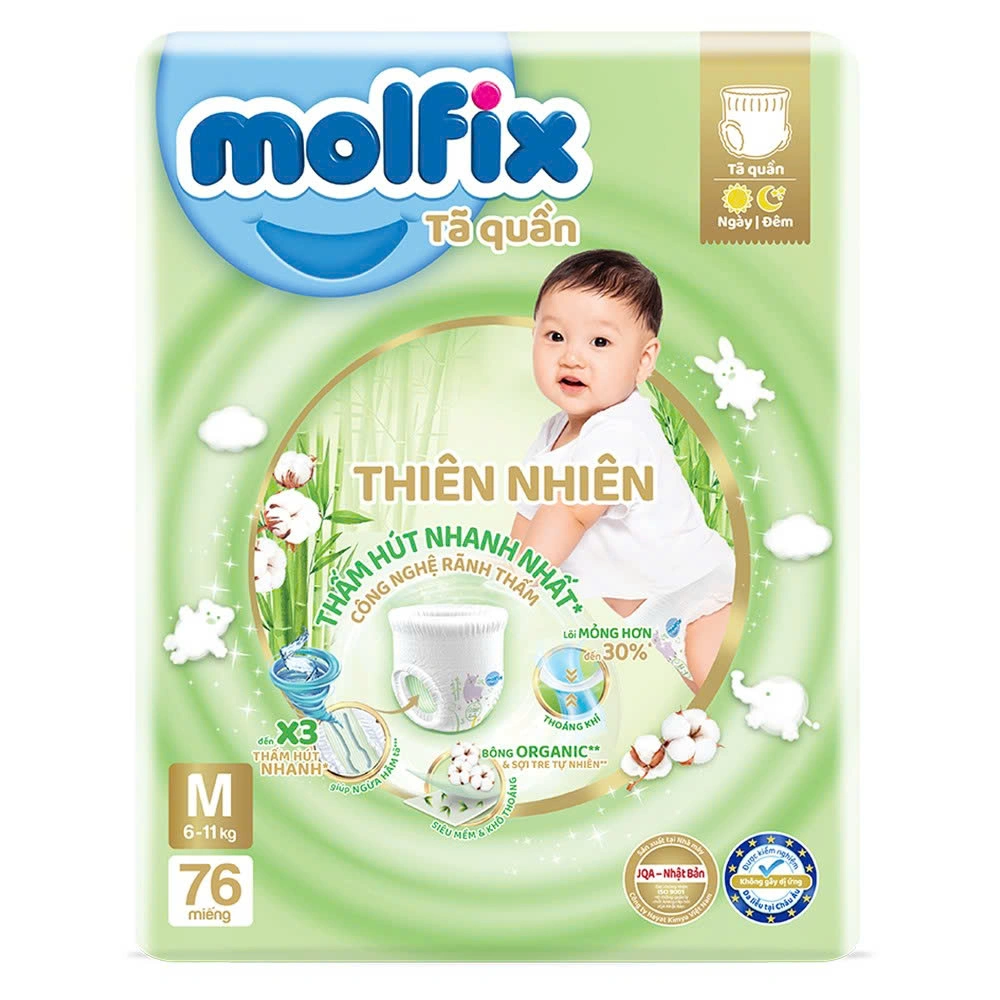 bỉm m&ugrave;a h&egrave; cho b&eacute; Molfix
